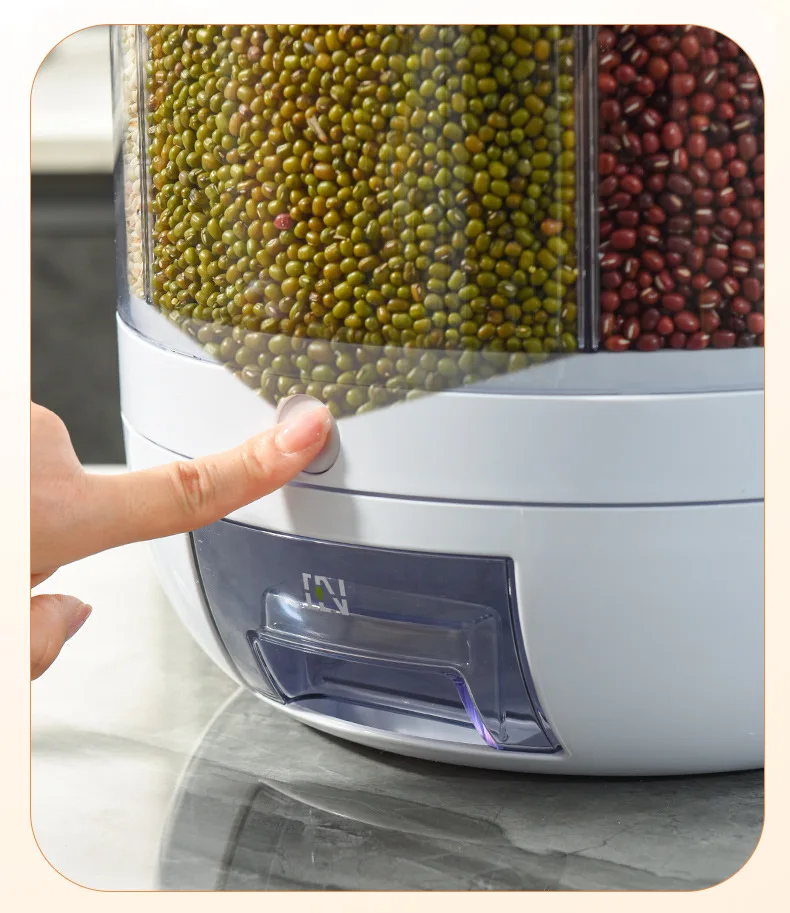 Dispensador de Alimentos Giratorio de 6 Compartimentos - Organización y Frescura