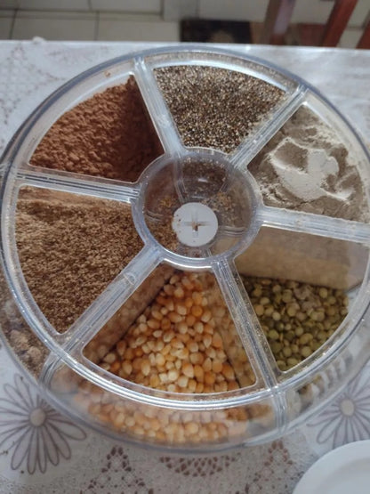 Dispensador de Alimentos Giratorio de 6 Compartimentos - Organización y Frescura